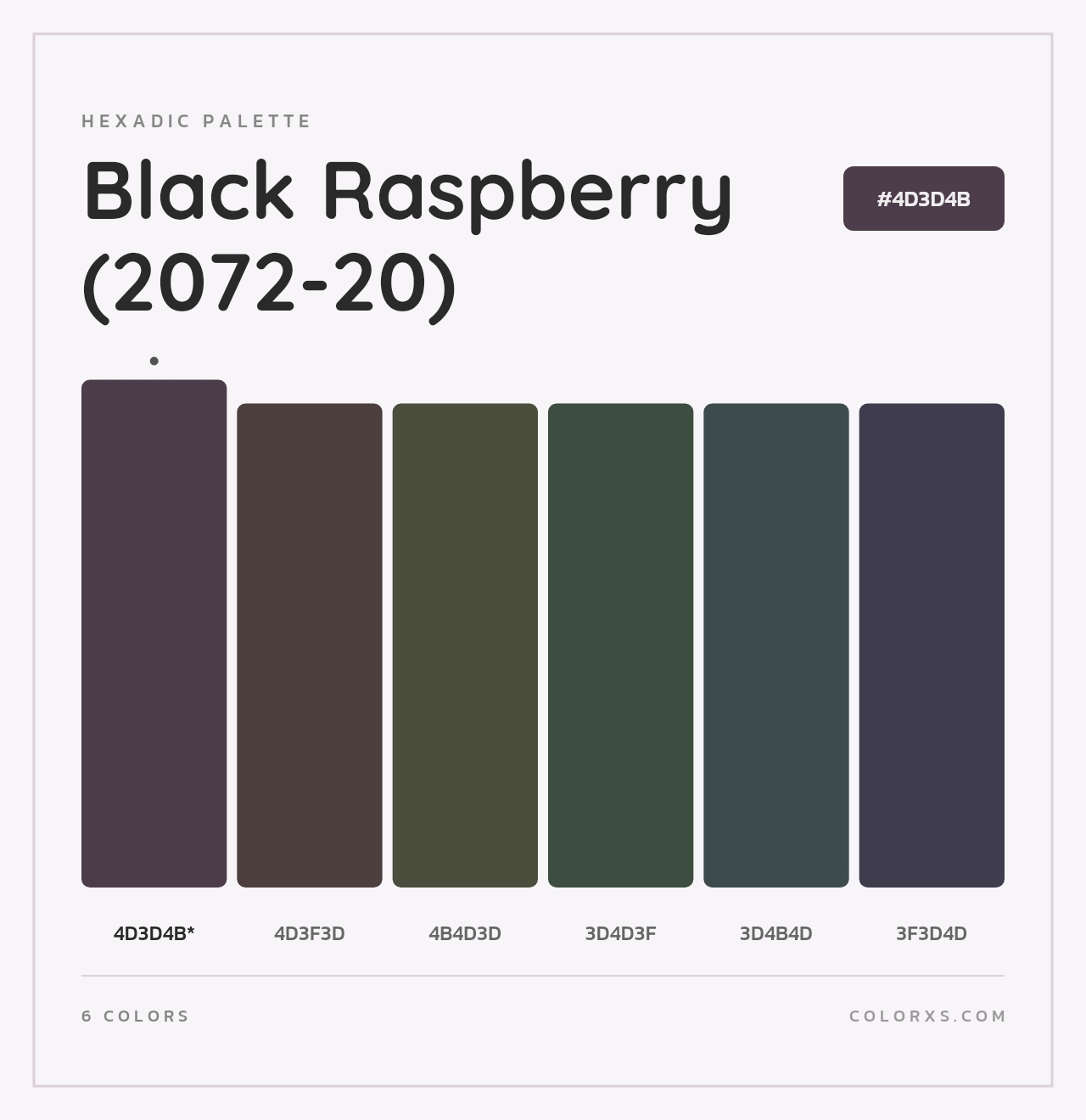 Black Raspberry (2072-20) - Hexadic Color Palette