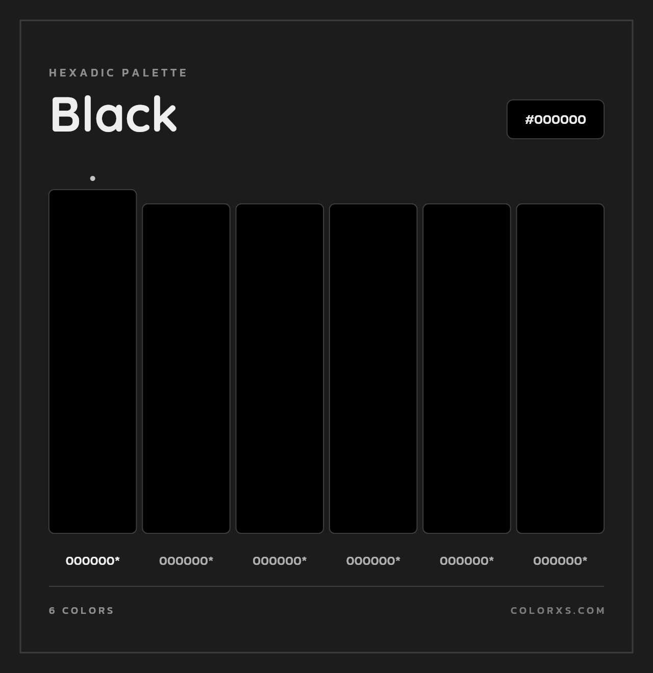 Black - Hexadic Color Palette