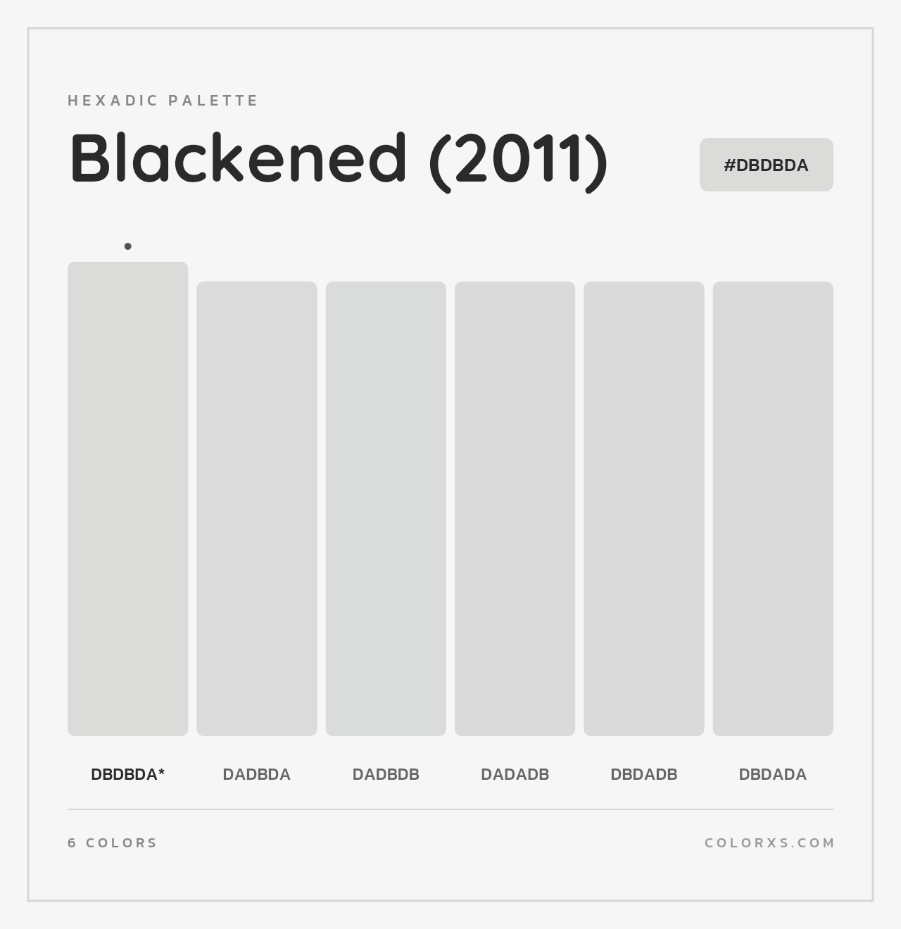 Blackened (2011) - Hexadic Color Palette