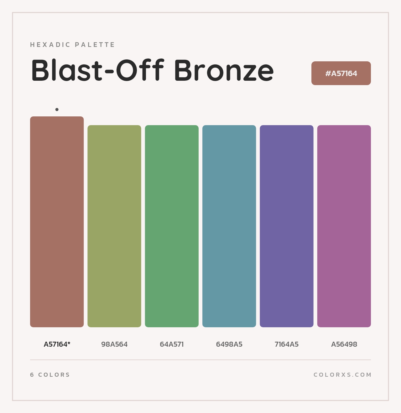 Blast-Off Bronze - Hexadic Color Palette