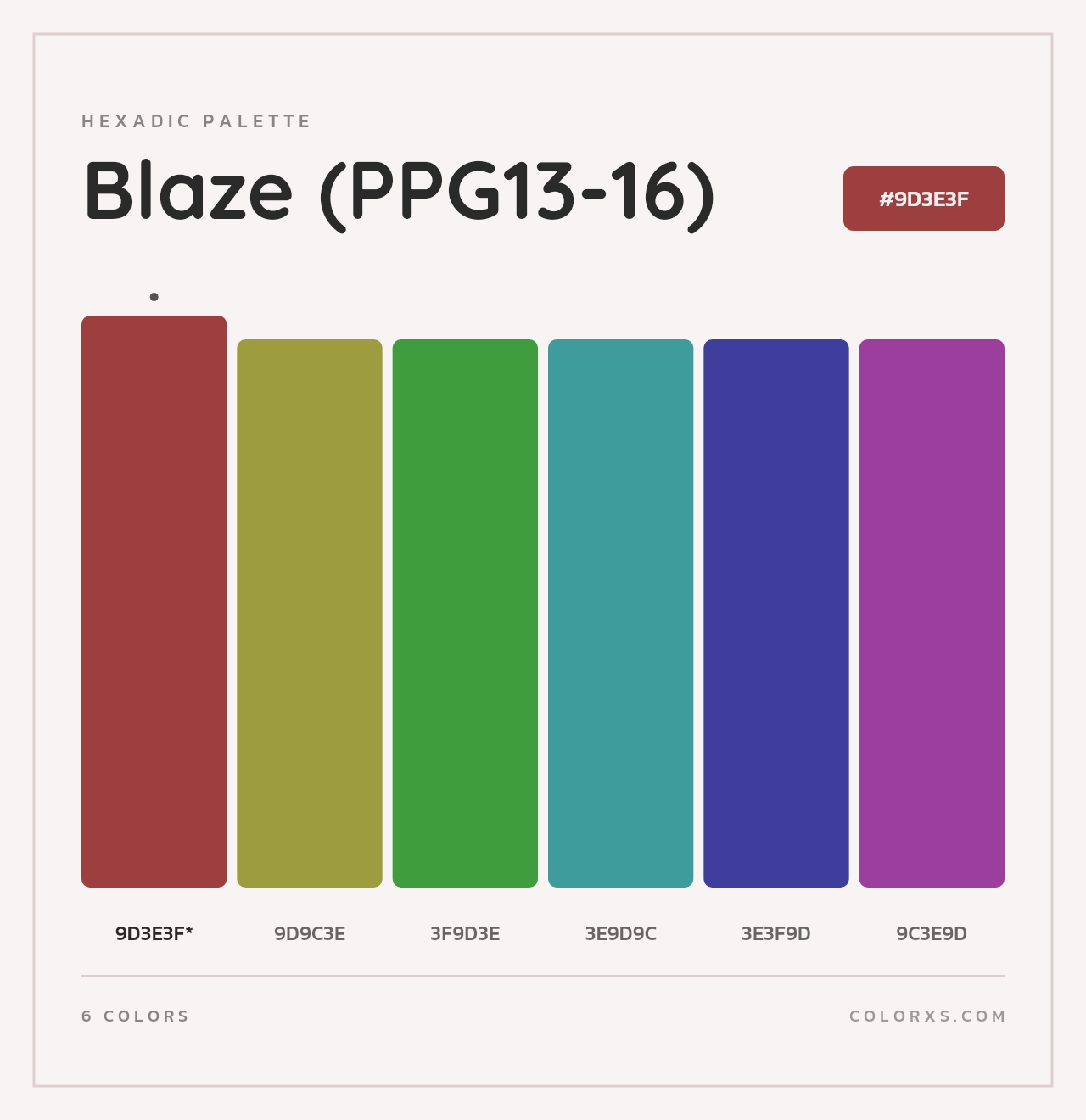 Blaze (PPG13-16) - Hexadic Color Palette