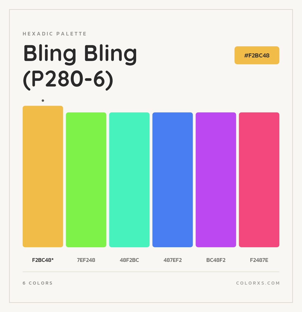 Bling Bling (P280-6) - Hexadic Color Palette