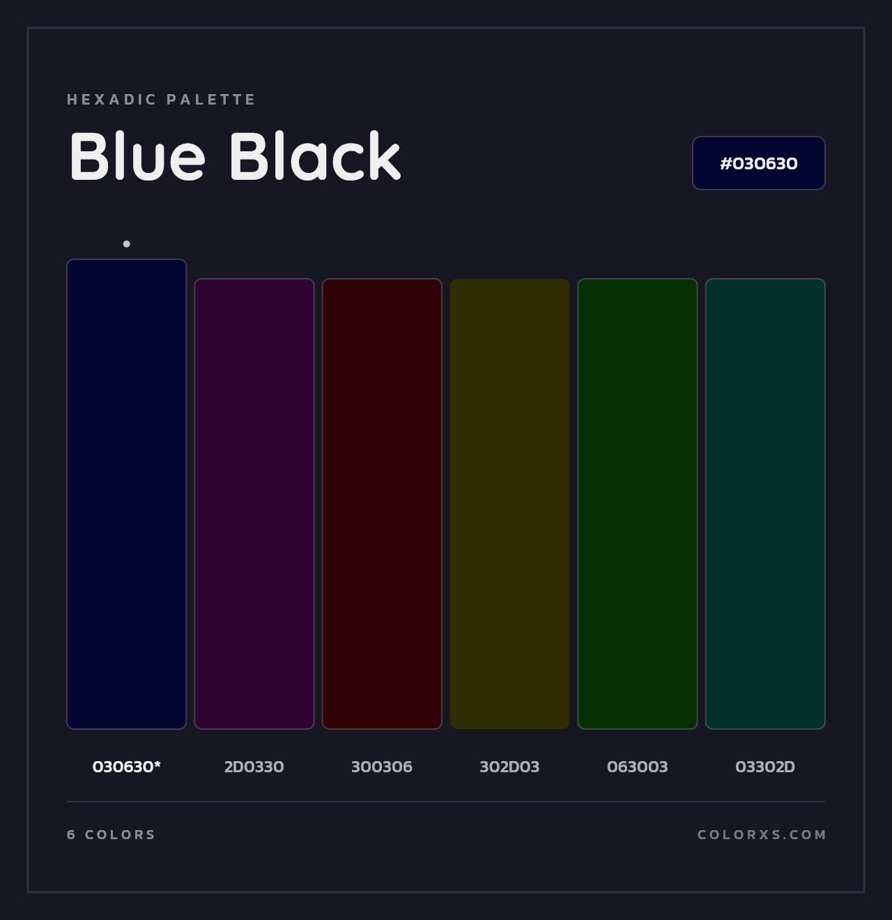 Blue Black - Hexadic Color Palette