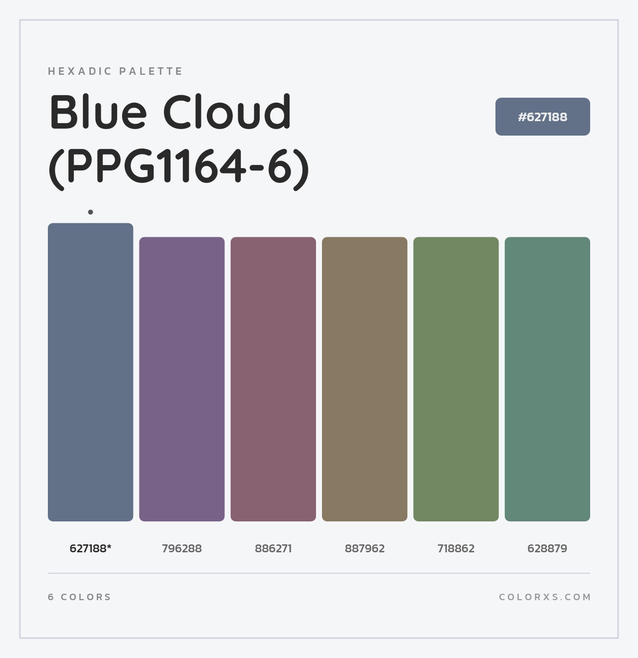 Blue Cloud (PPG1164-6) - Hexadic Color Palette