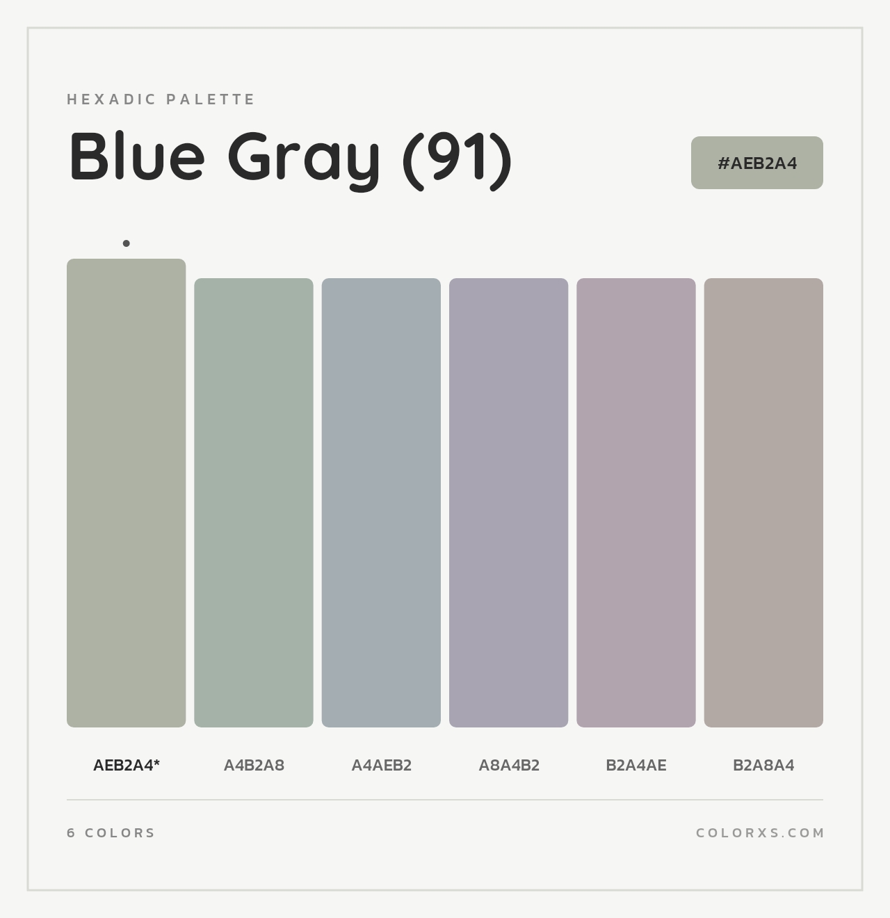 Blue Gray (91) - Hexadic Color Palette
