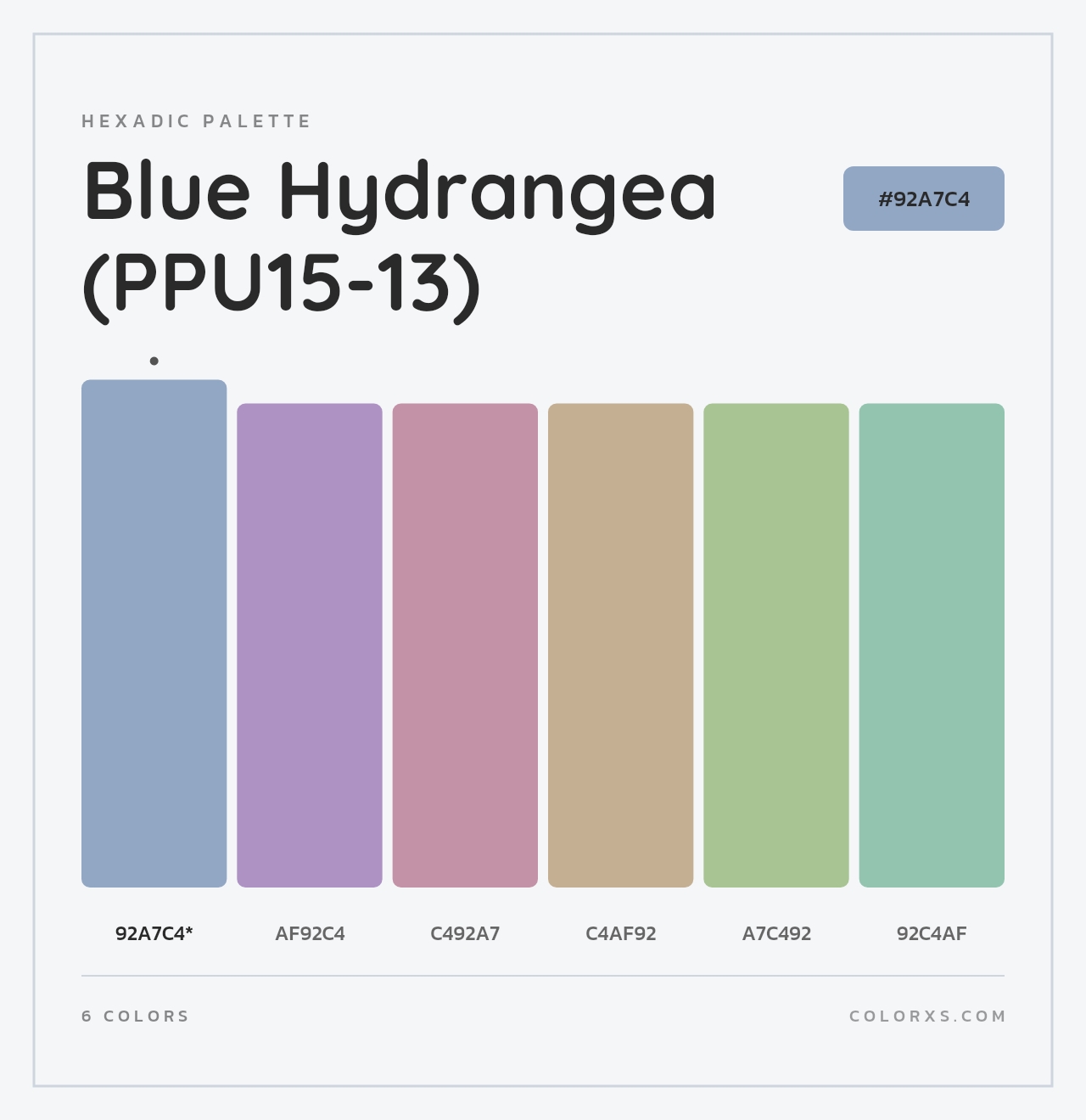 Blue Hydrangea (PPU15-13) - Hexadic Color Palette