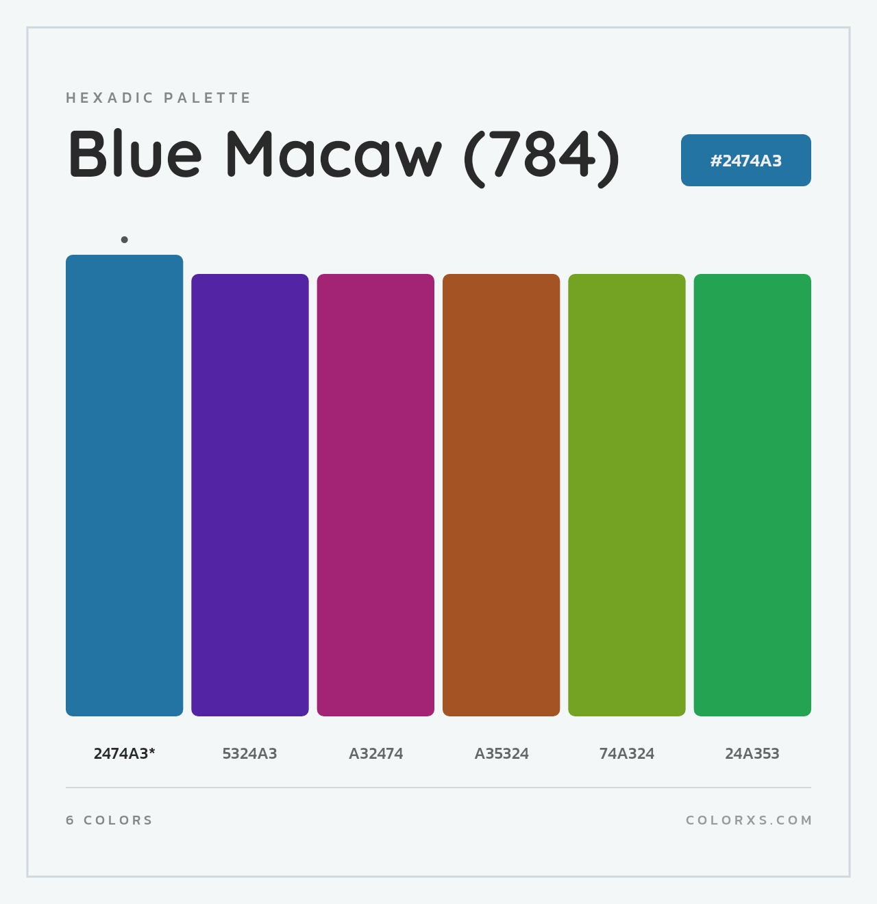 Blue Macaw (784) - Hexadic Color Palette