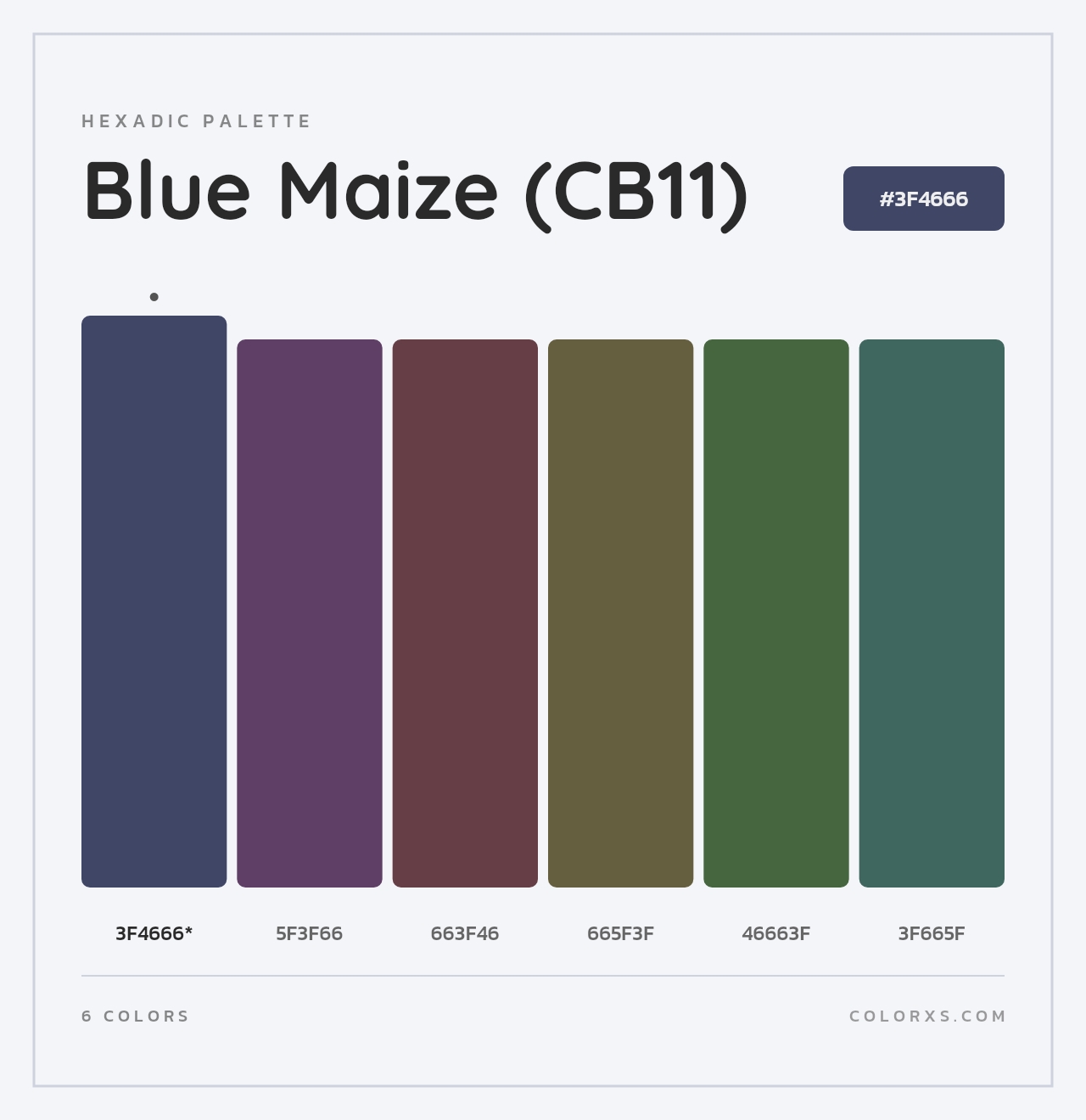 Blue Maize (CB11) - Hexadic Color Palette