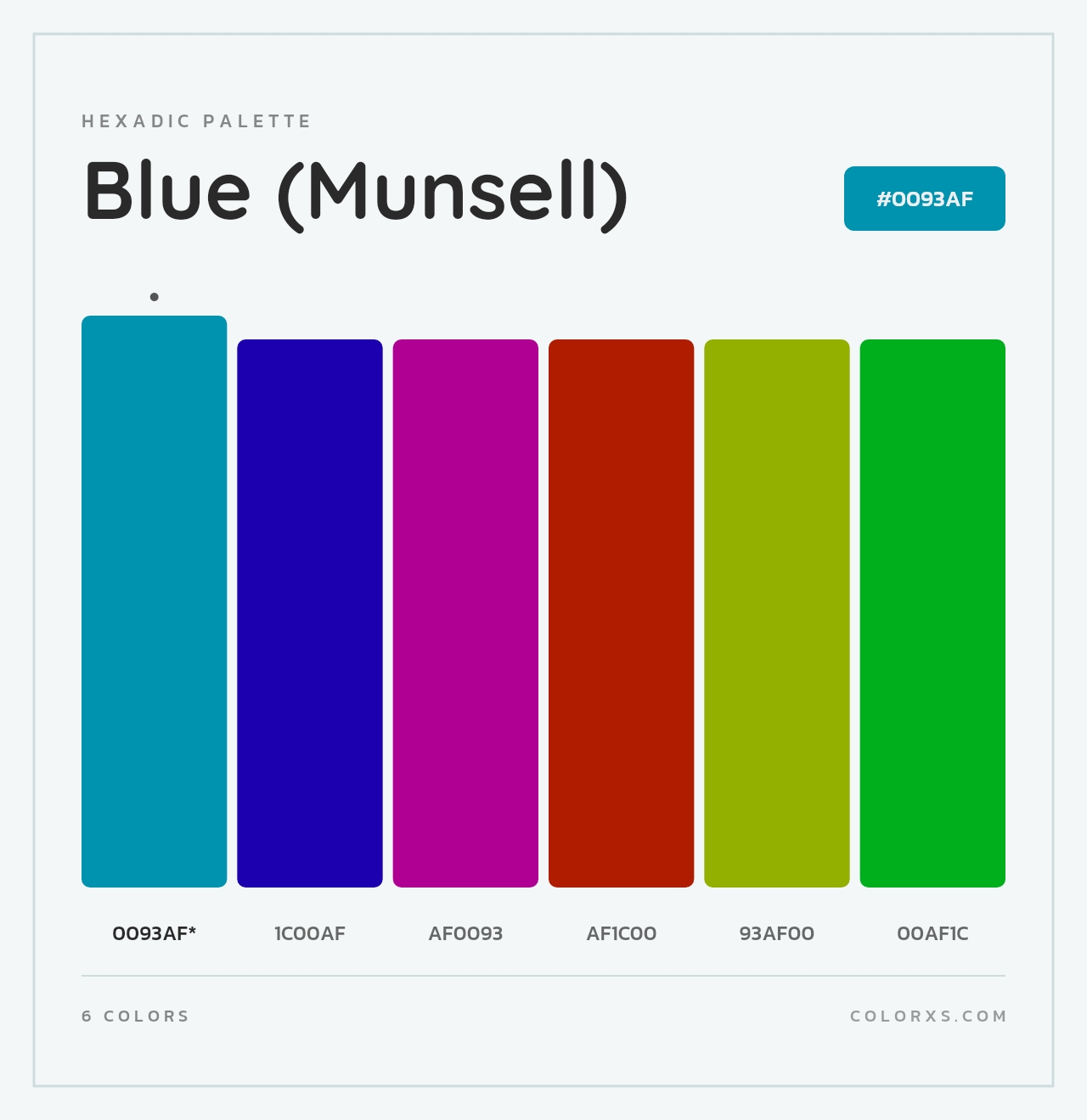 Blue (Munsell) - Hexadic Color Palette