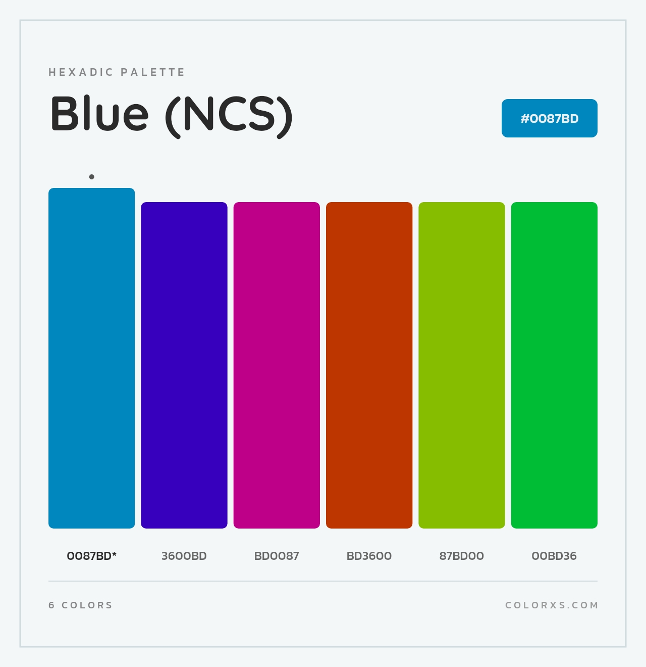 Blue (NCS) - Hexadic Color Palette
