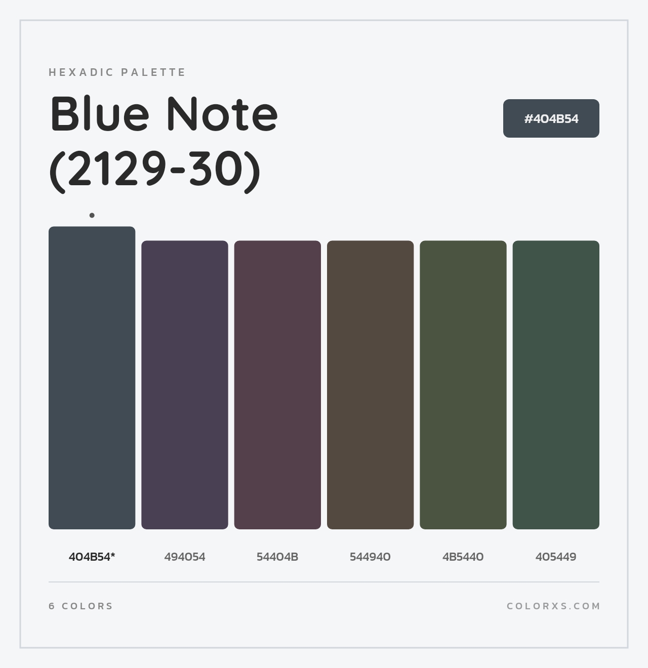 Blue Note (2129-30) - Hexadic Color Palette