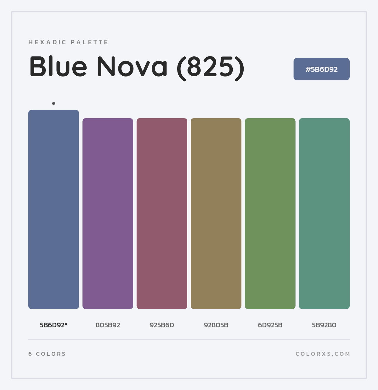 Blue Nova (825) - Hexadic Color Palette