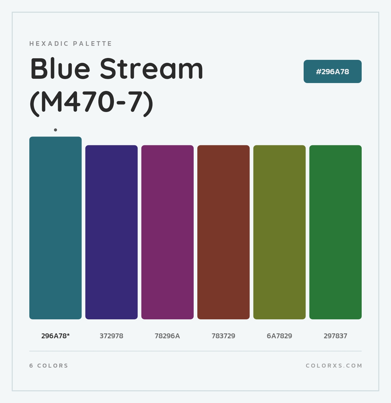 Blue Stream (M470-7) - Hexadic Color Palette