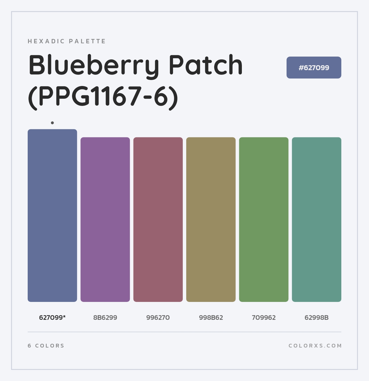 Blueberry Patch (PPG1167-6) - Hexadic Color Palette