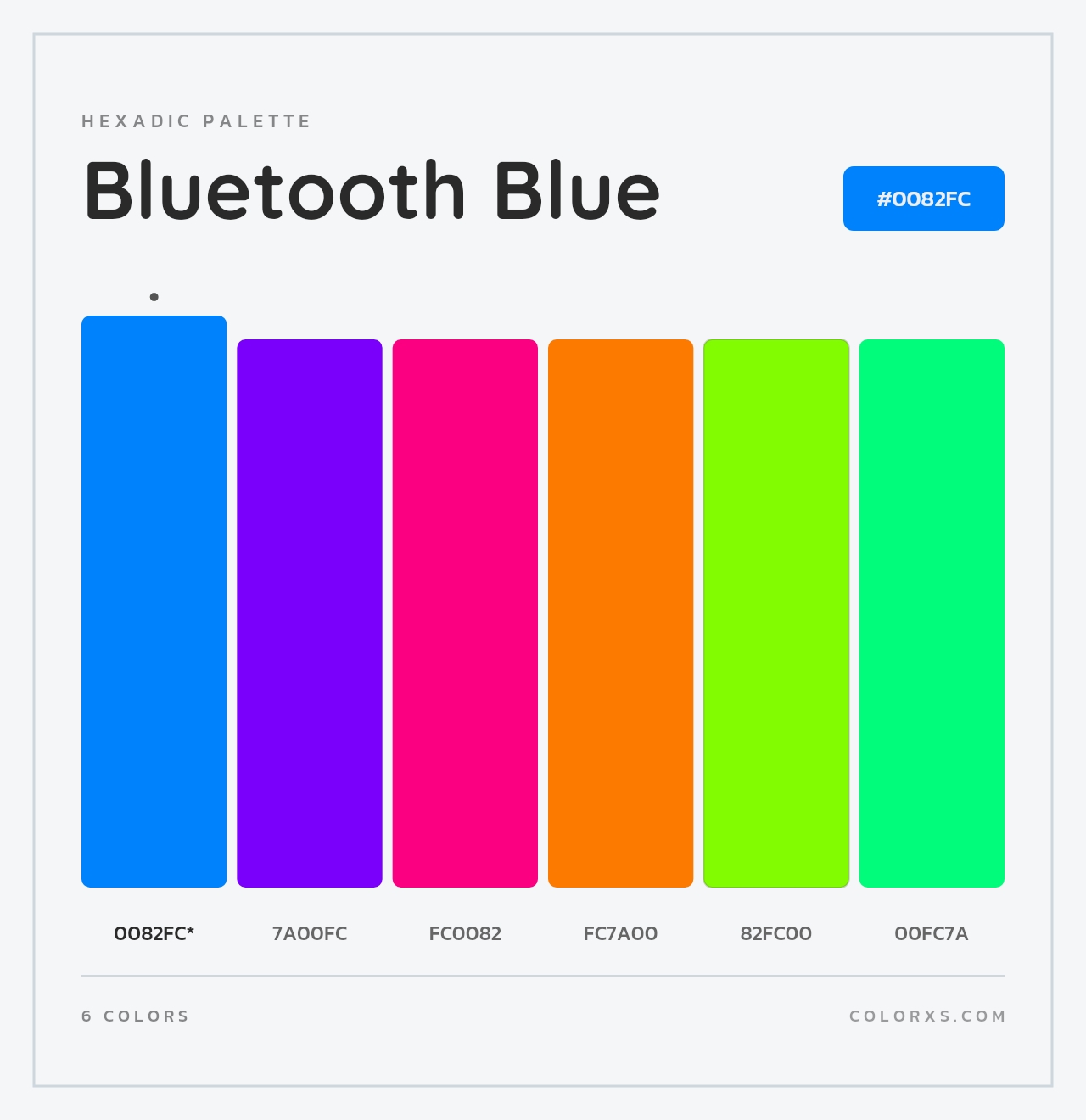 Bluetooth Blue - Hexadic Color Palette