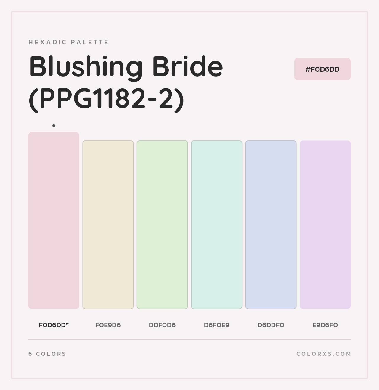 Blushing Bride (PPG1182-2) - Hexadic Color Palette