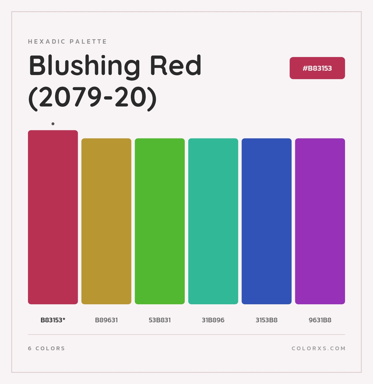 Blushing Red (2079-20) - Hexadic Color Palette
