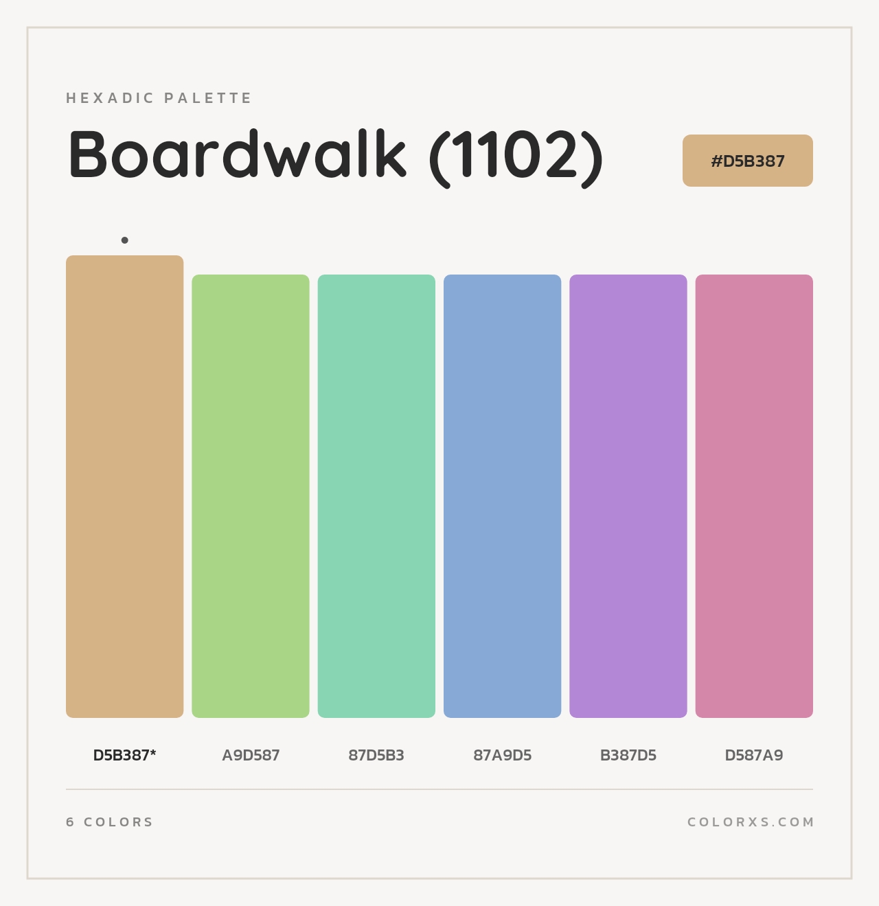 Boardwalk (1102) - Hexadic Color Palette