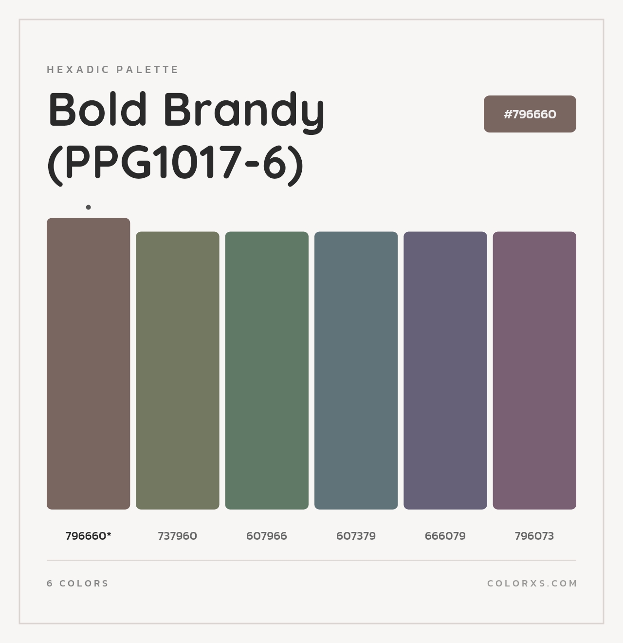 Bold Brandy (PPG1017-6) - Hexadic Color Palette