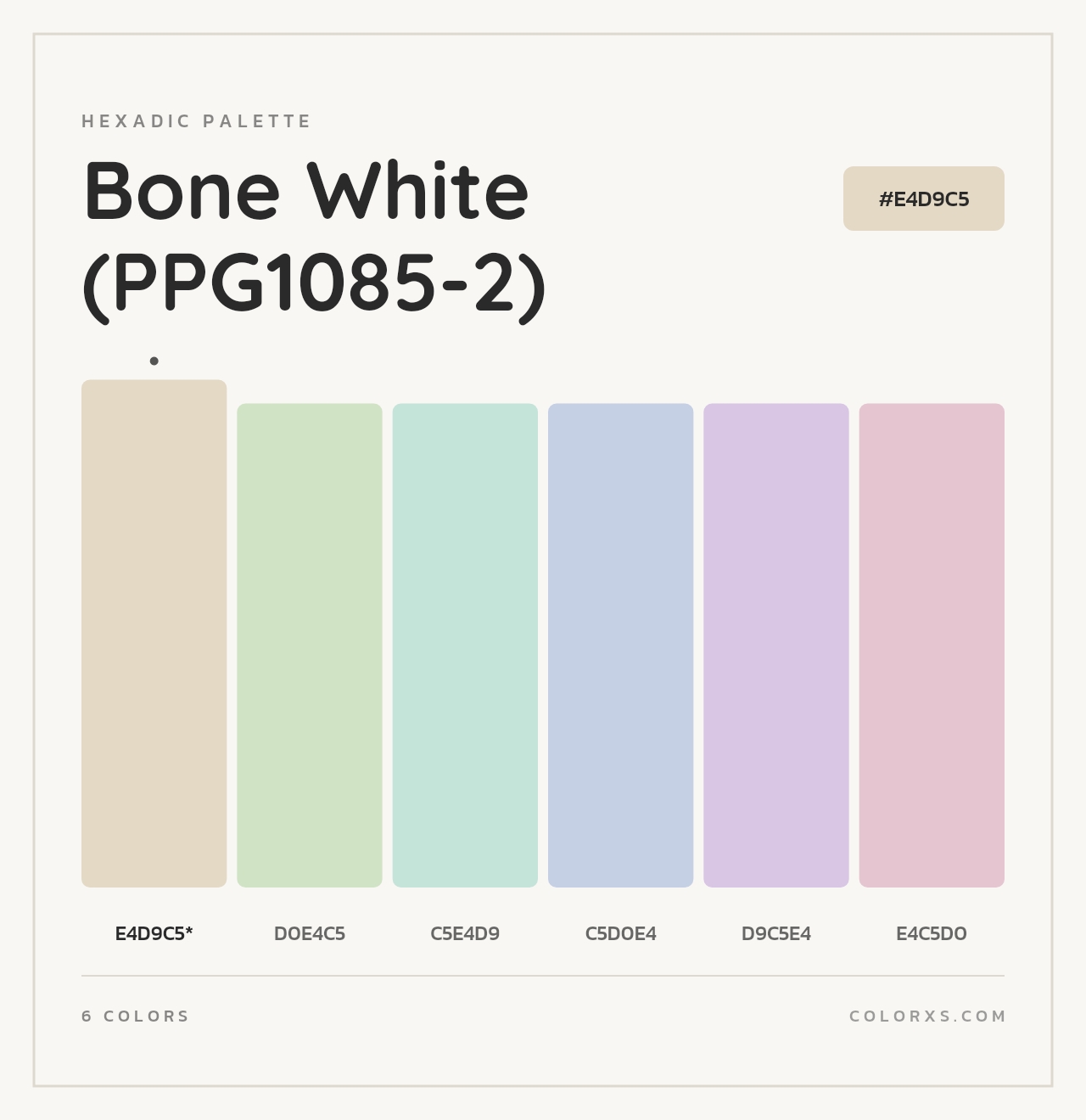 Bone White (PPG1085-2) - Hexadic Color Palette