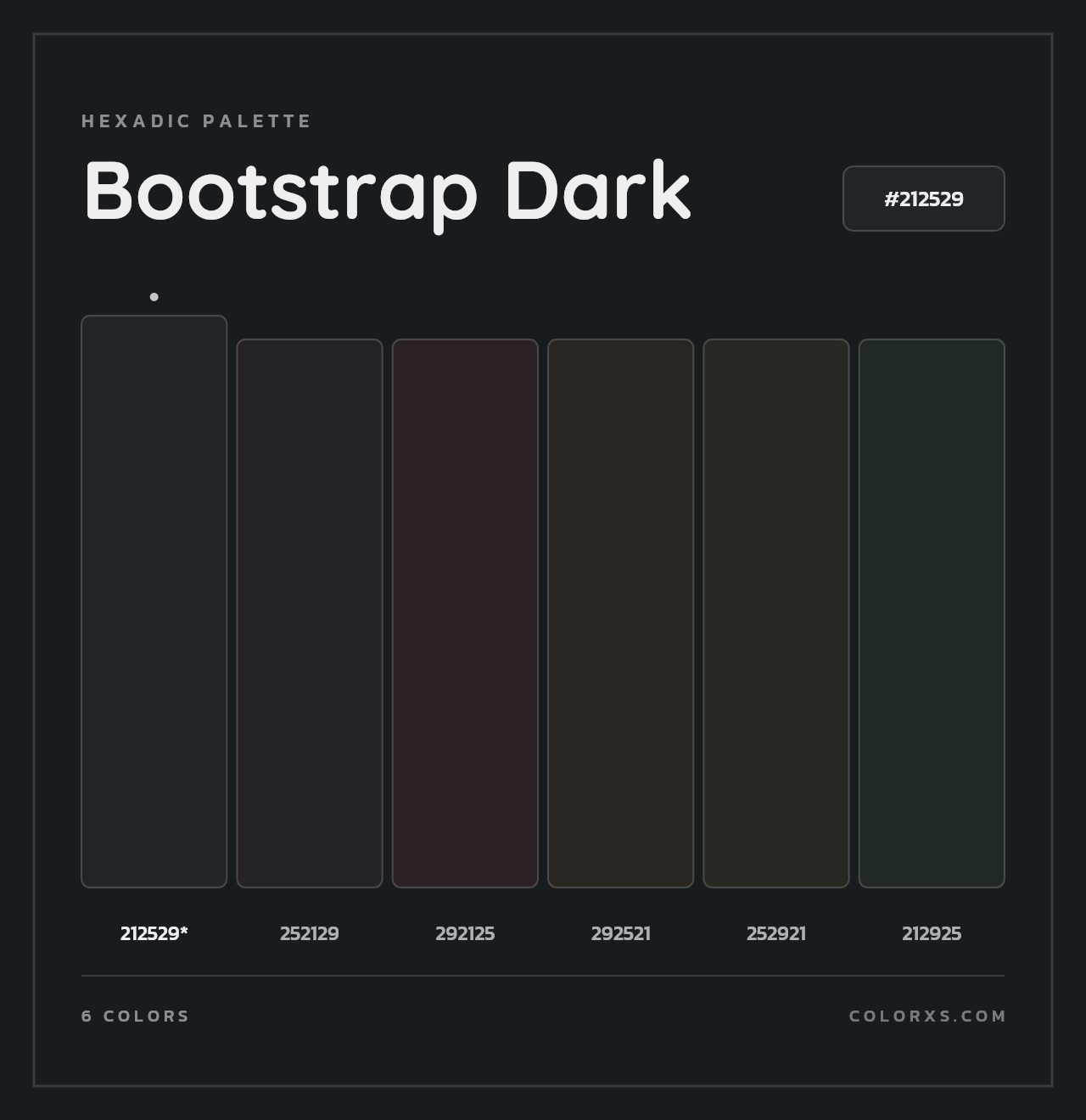Bootstrap Dark - Hexadic Color Palette
