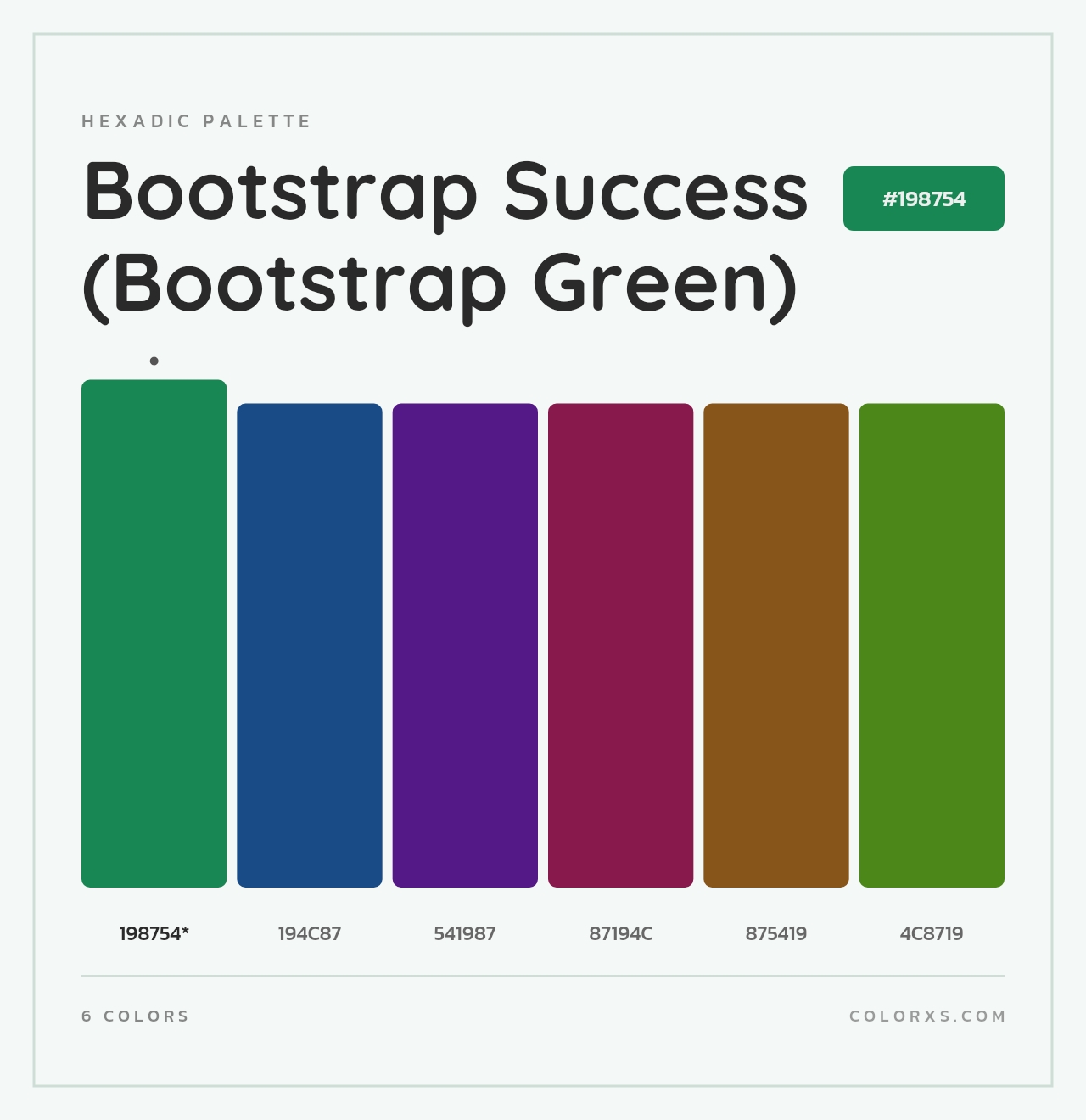 Bootstrap Success (Bootstrap Green) - Hexadic Color Palette