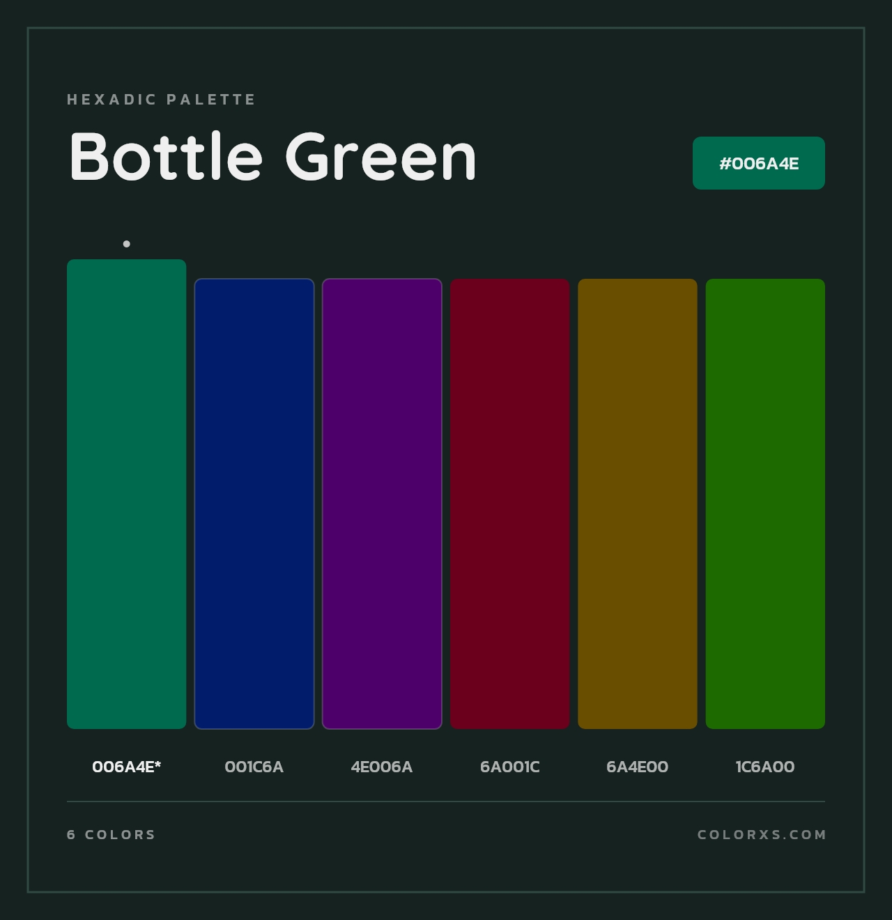 Bottle Green - Hexadic Color Palette