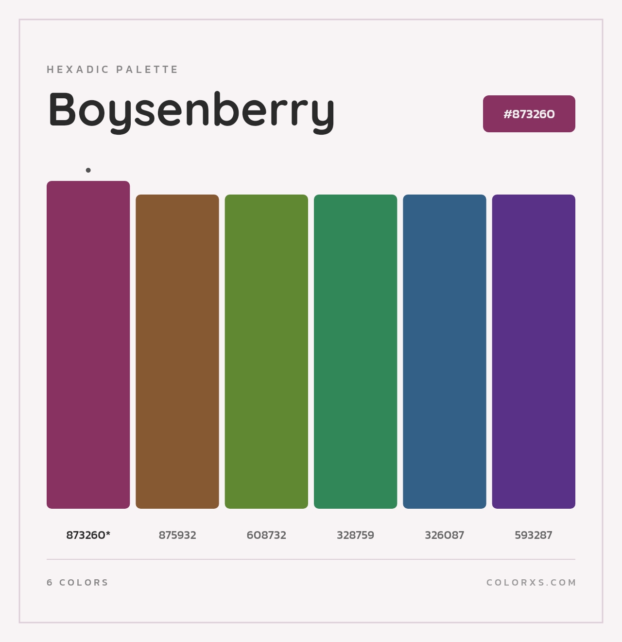 Boysenberry - Hexadic Color Palette