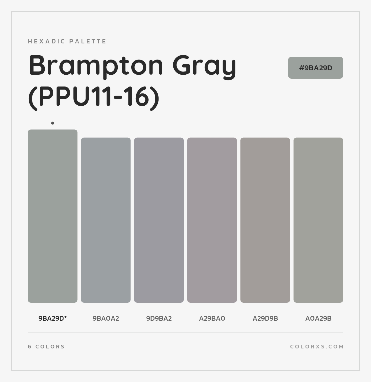 Brampton Gray (PPU11-16) - Hexadic Color Palette