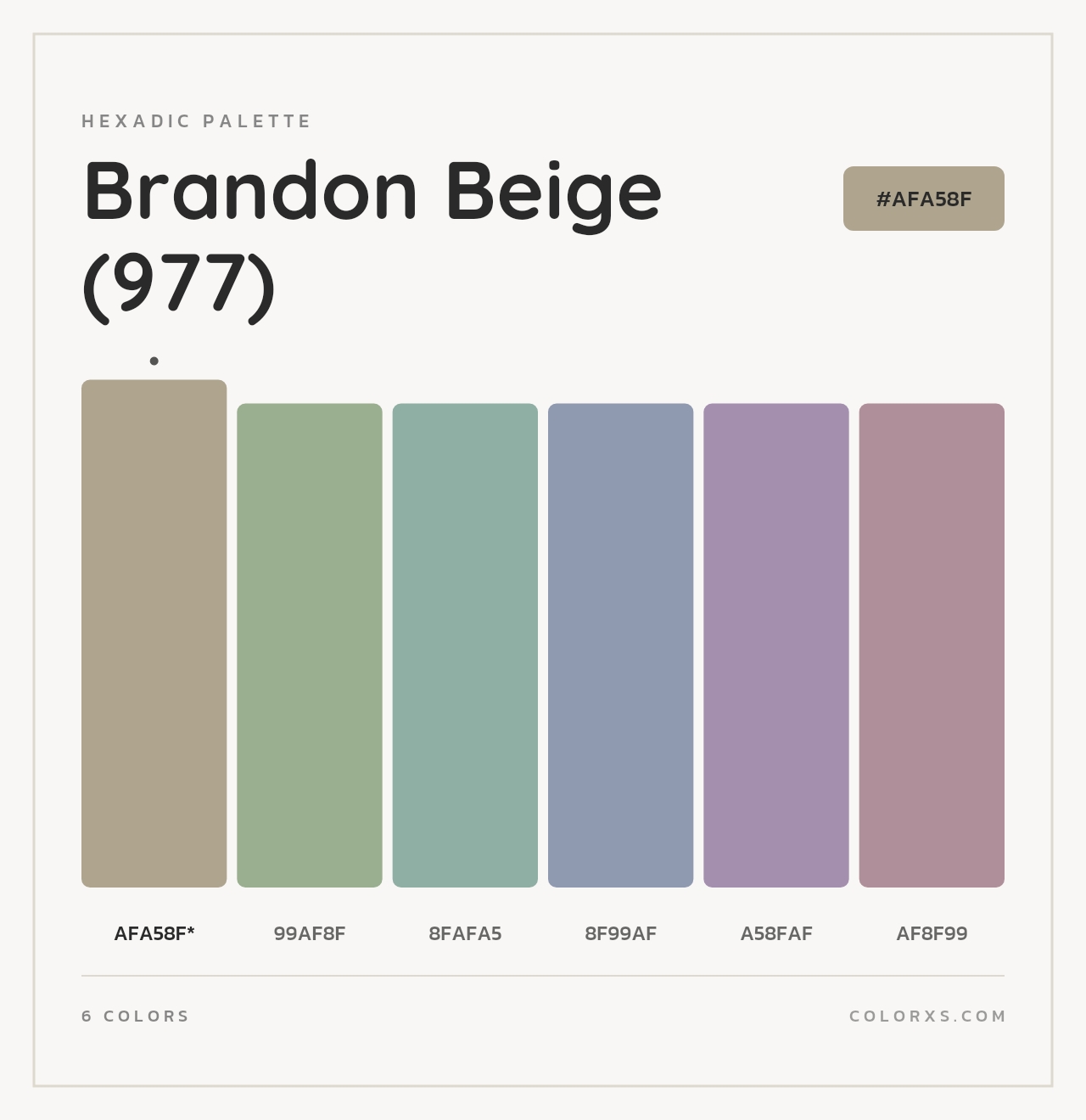 Brandon Beige (977) - Hexadic Color Palette