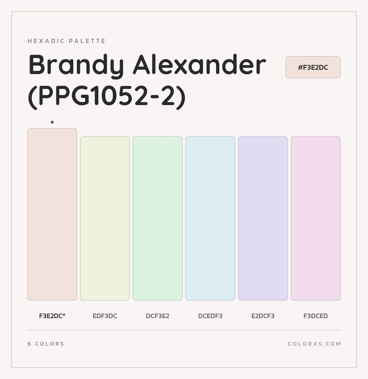 Brandy Alexander (PPG1052-2) - Hexadic Color Palette