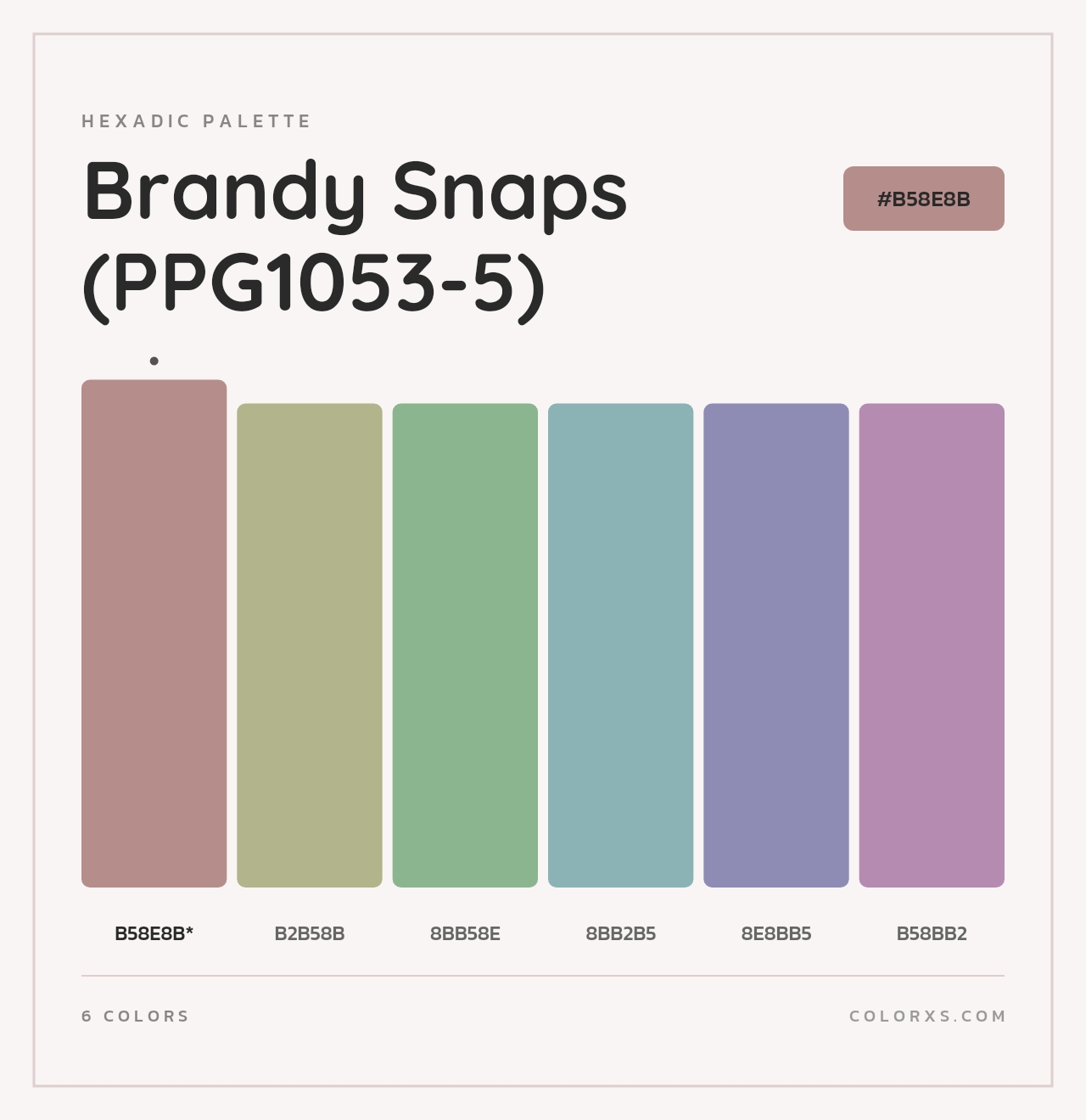 Brandy Snaps (PPG1053-5) - Hexadic Color Palette