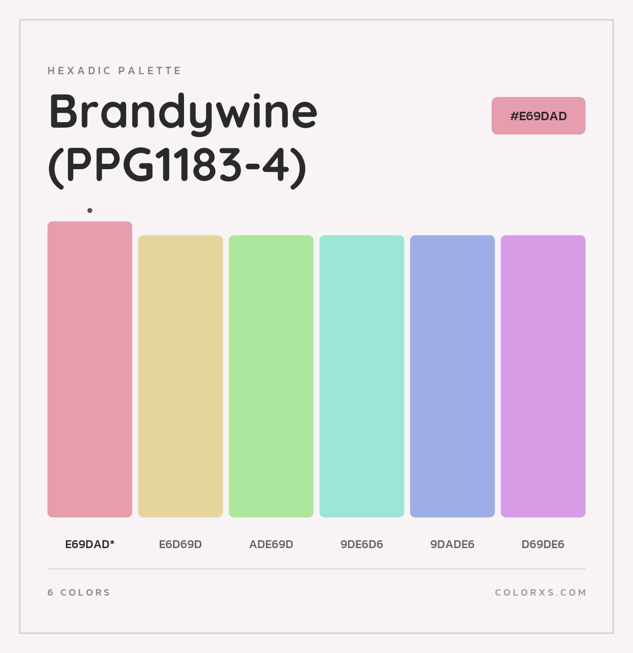 Brandywine (PPG1183-4) - Hexadic Color Palette