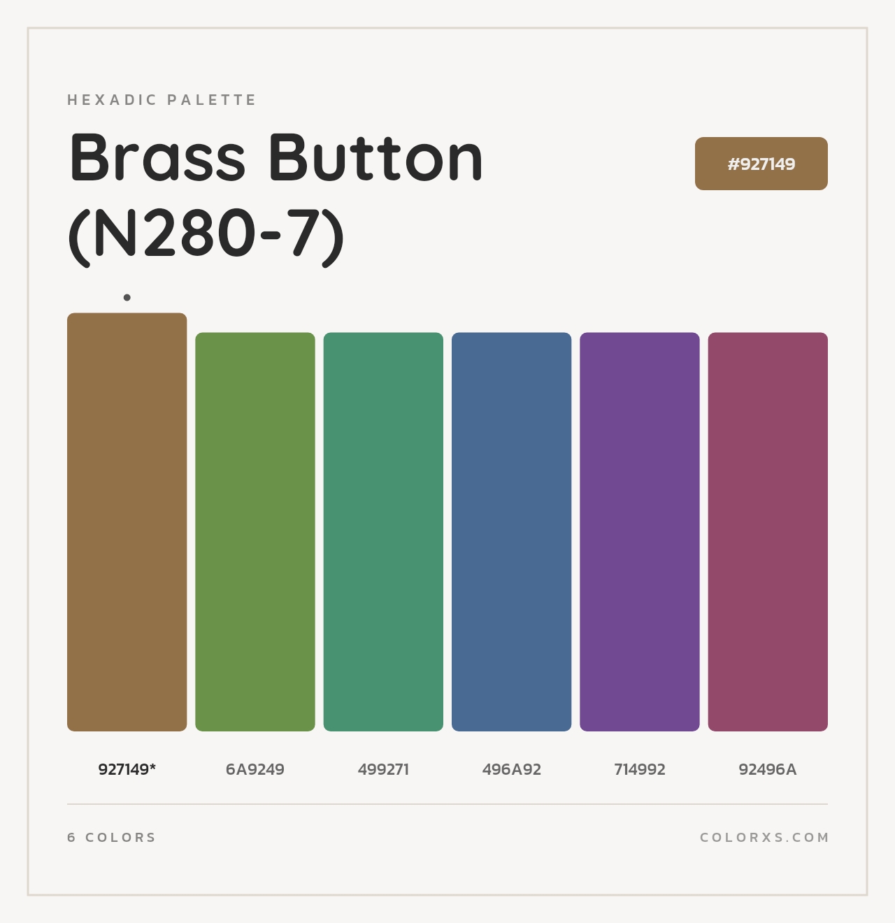 Brass Button (N280-7) - Hexadic Color Palette