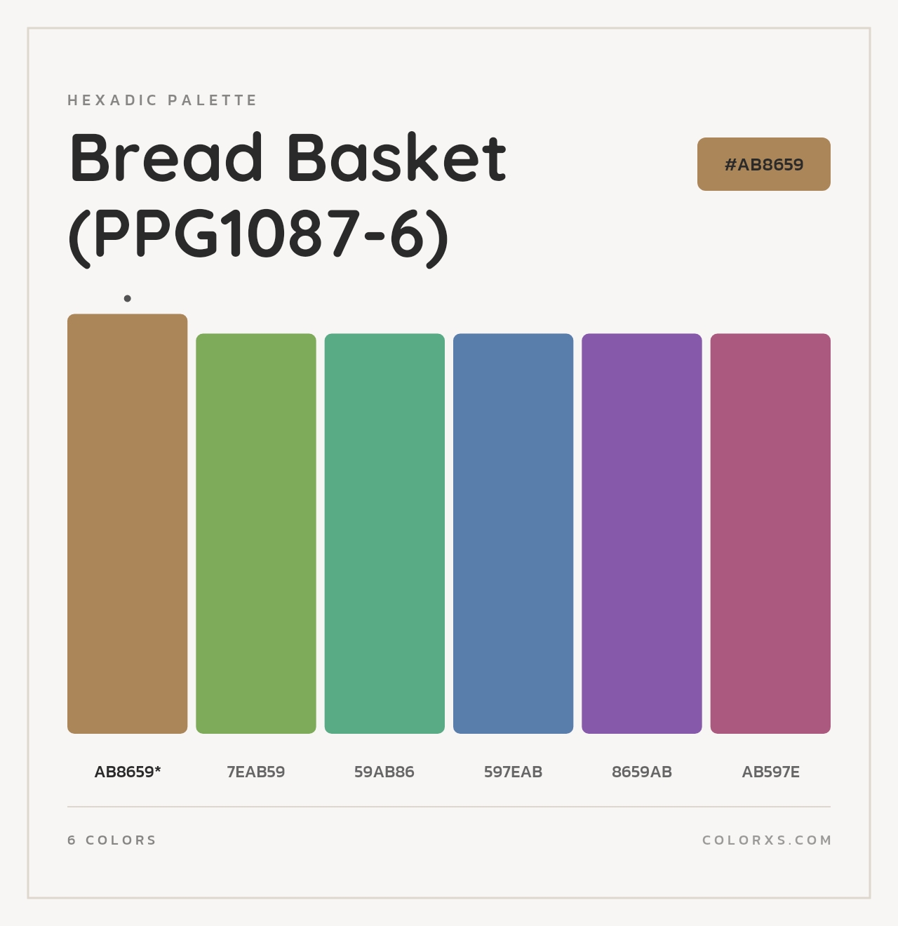 Bread Basket (PPG1087-6) - Hexadic Color Palette