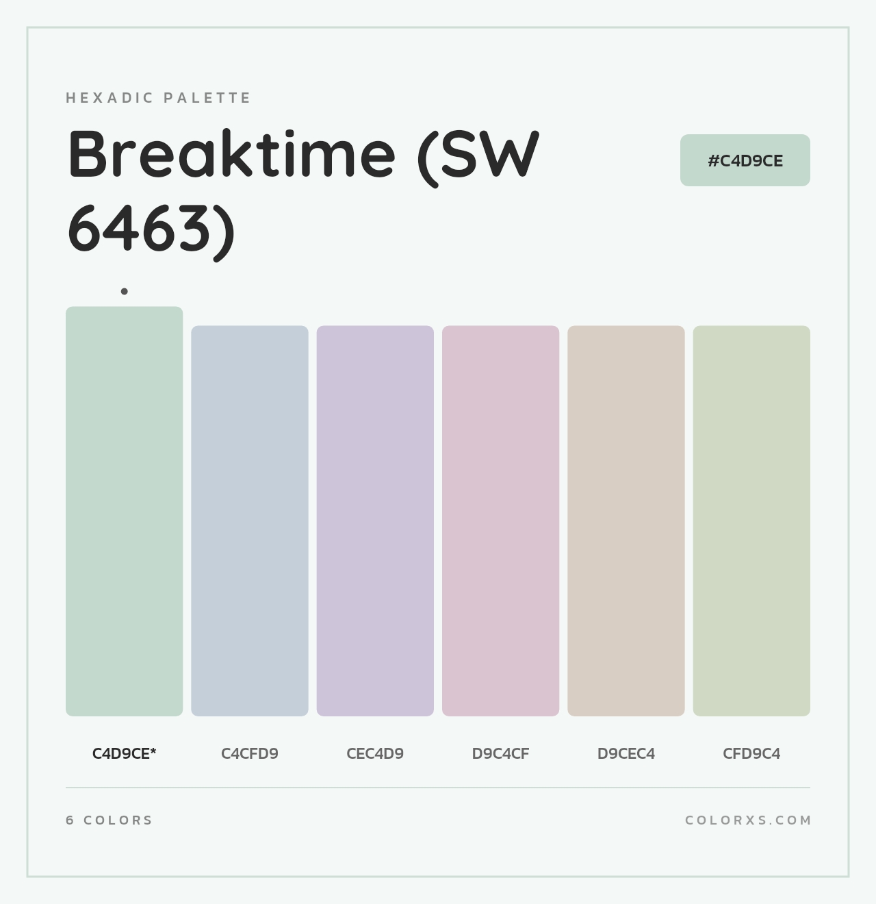 Breaktime (SW 6463) - Hexadic Color Palette