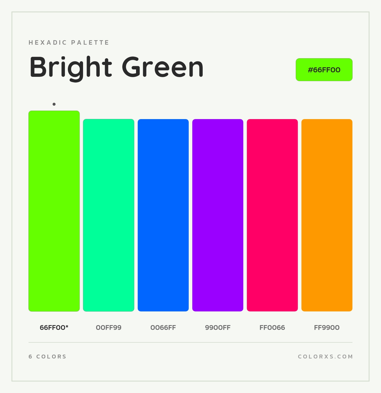 Bright Green - Hexadic Color Palette