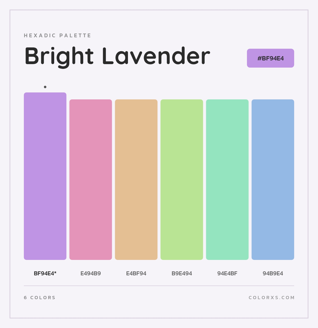 Bright Lavender - Hexadic Color Palette