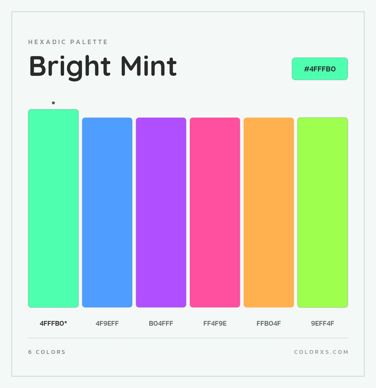 Bright Mint - Hexadic Color Palette