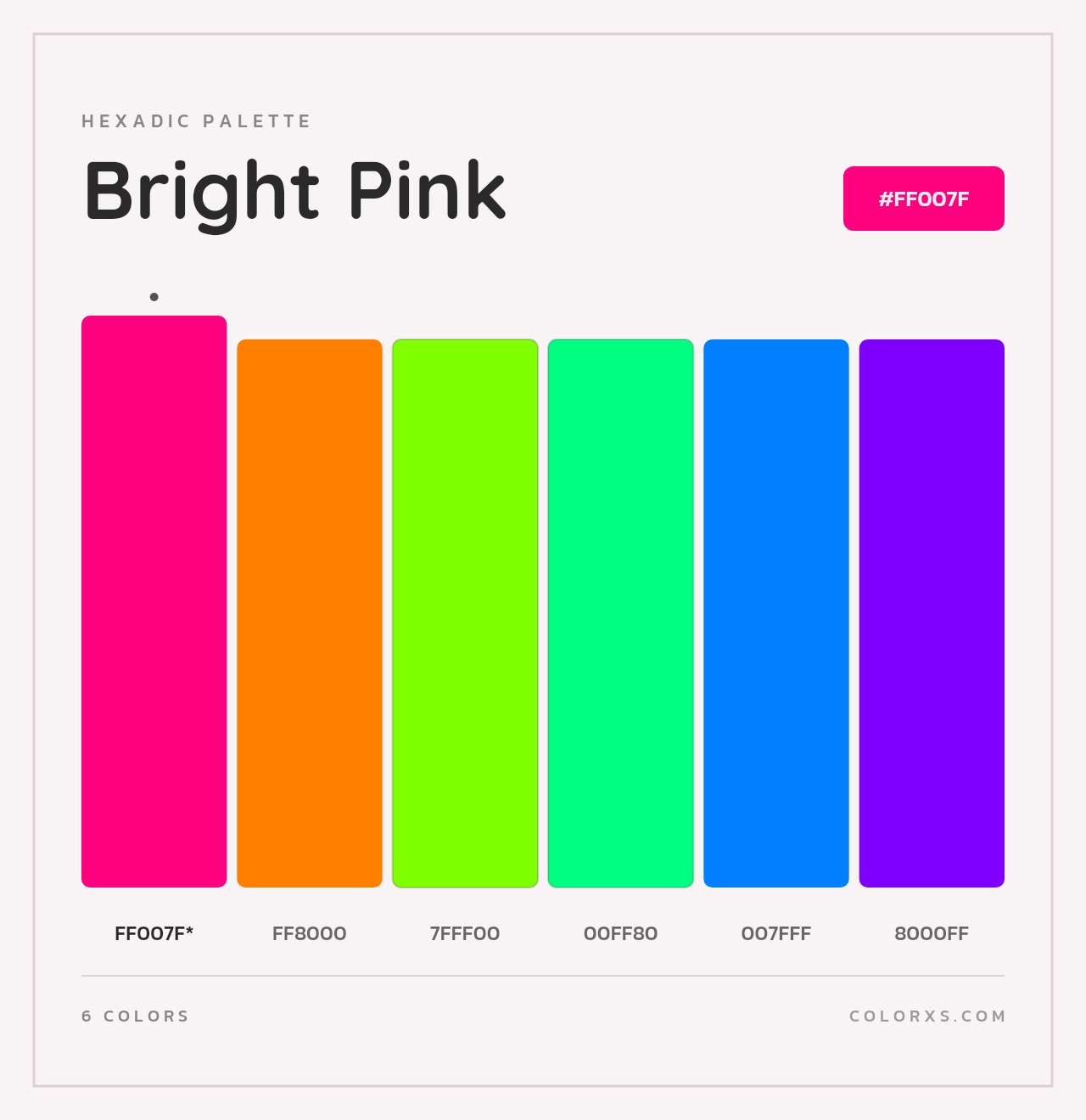 Bright Pink - Hexadic Color Palette