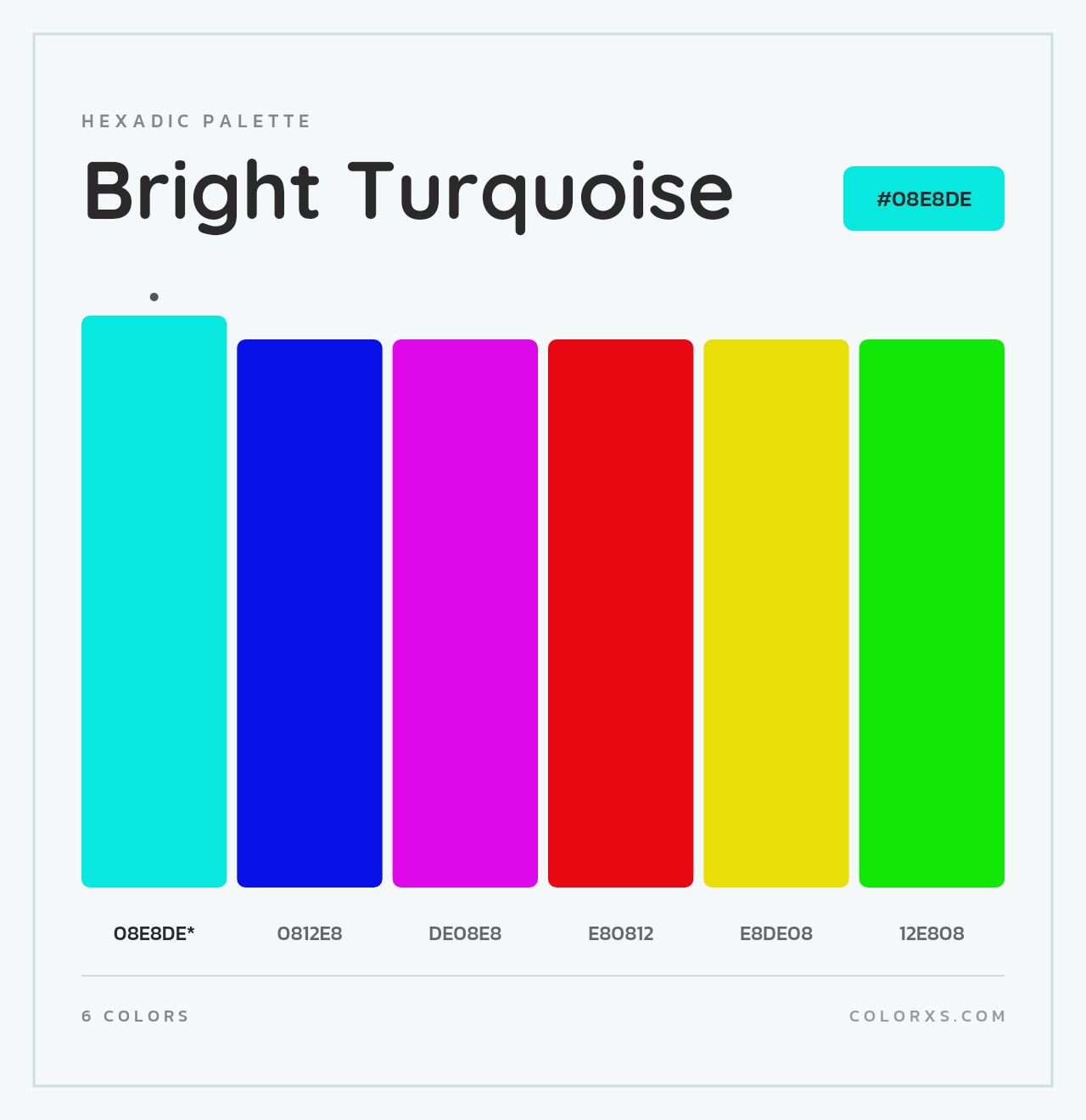 Bright Turquoise - Hexadic Color Palette