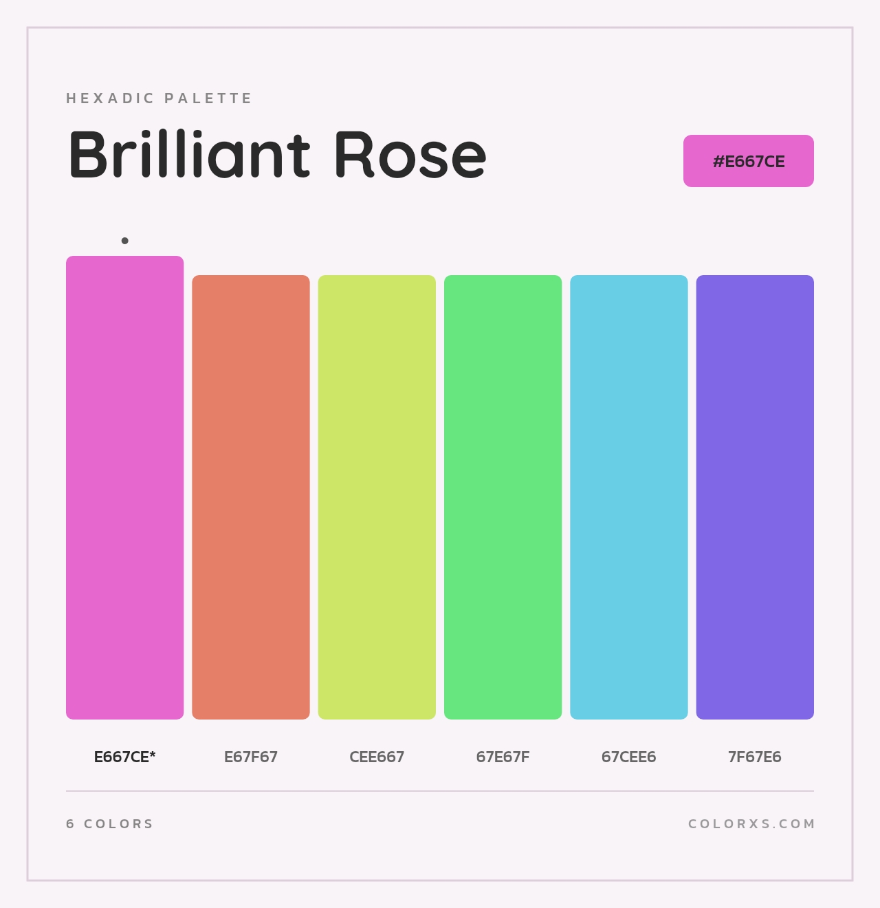 Brilliant Rose - Hexadic Color Palette
