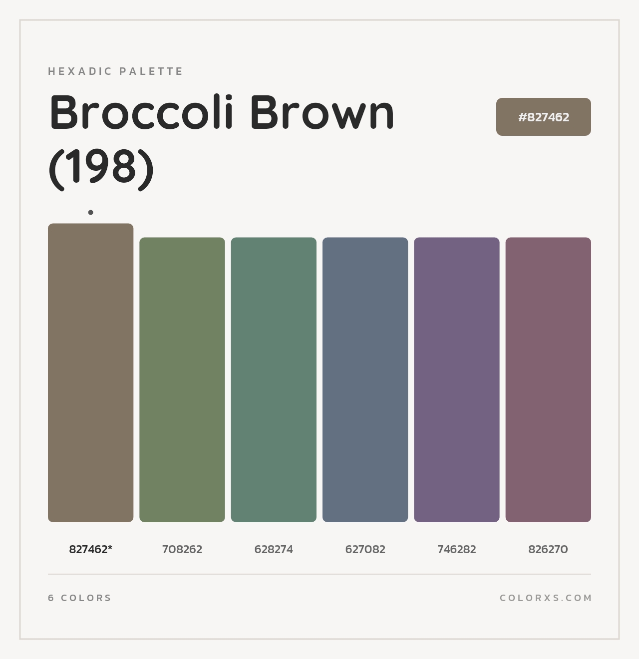 Broccoli Brown (198) - Hexadic Color Palette