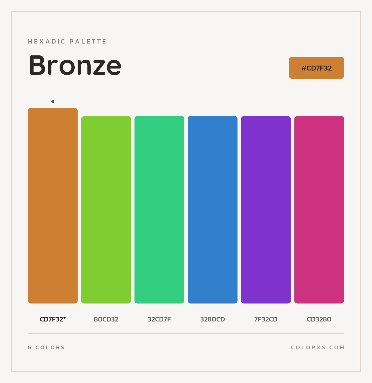 Bronze - Hexadic Color Palette