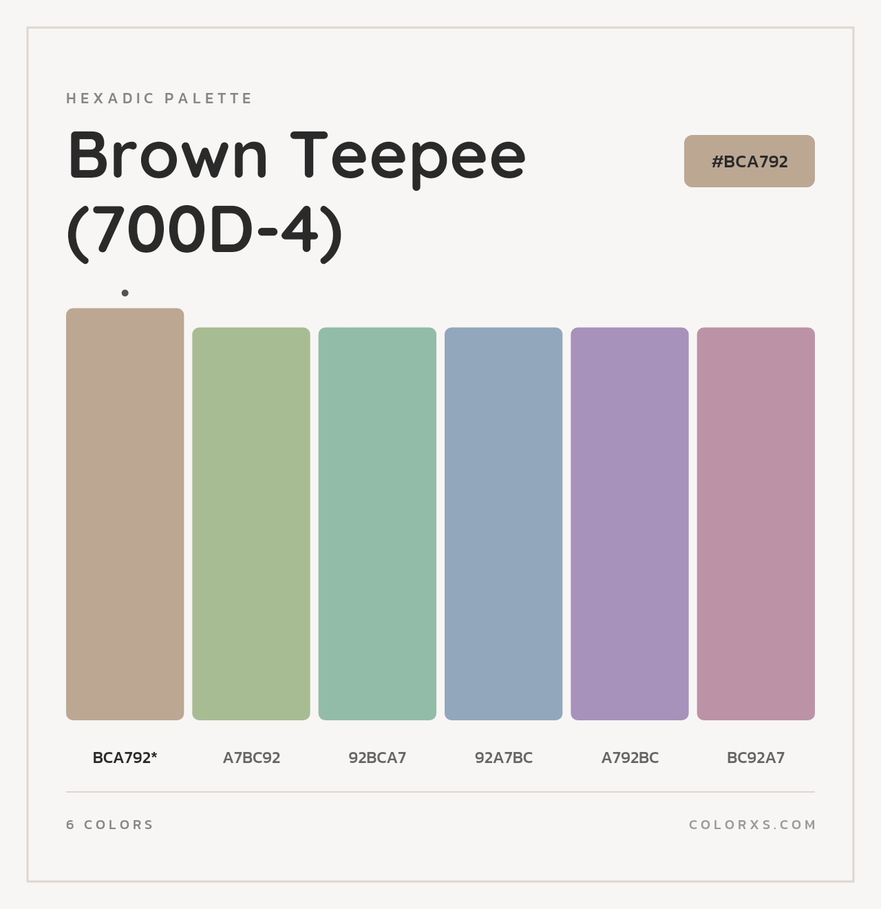 Brown Teepee (700D-4) - Hexadic Color Palette