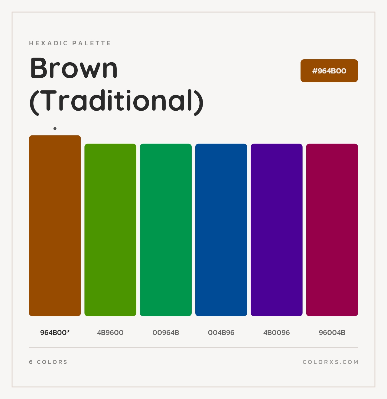 Brown (Traditional) - Hexadic Color Palette