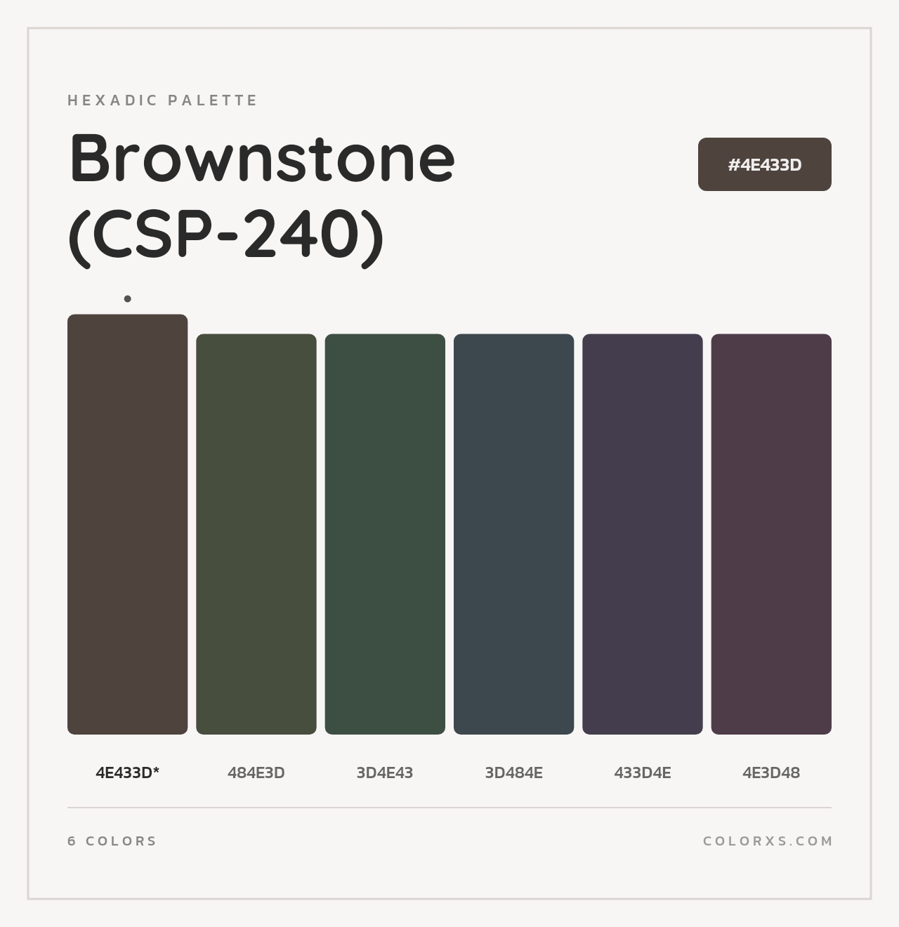 Brownstone (CSP-240) - Hexadic Color Palette