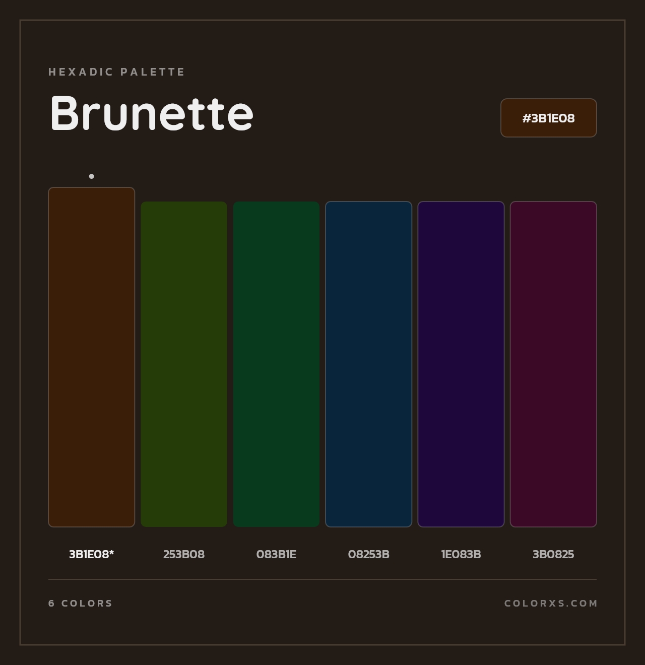 Brunette - Hexadic Color Palette