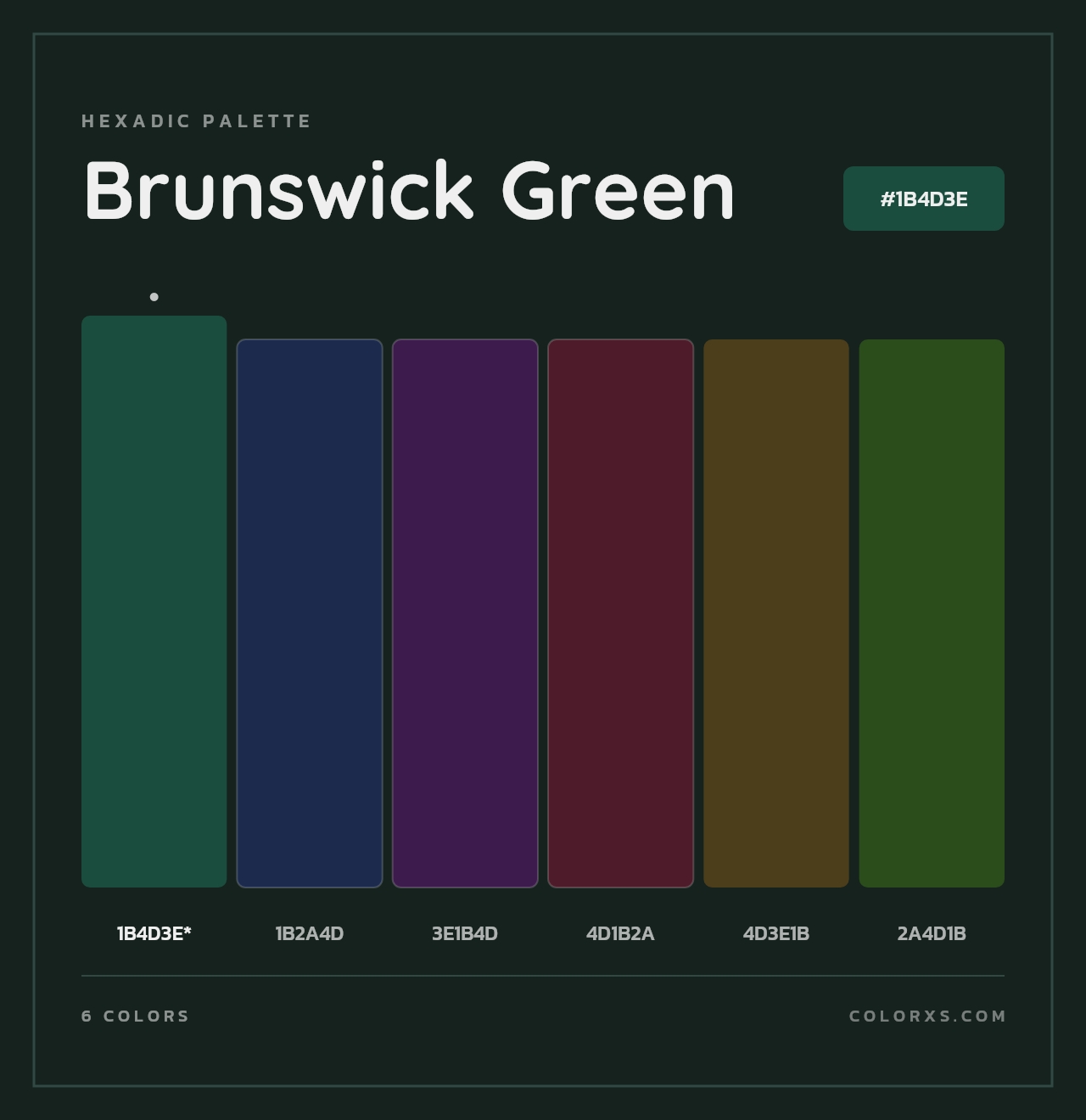 Brunswick Green - Hexadic Color Palette