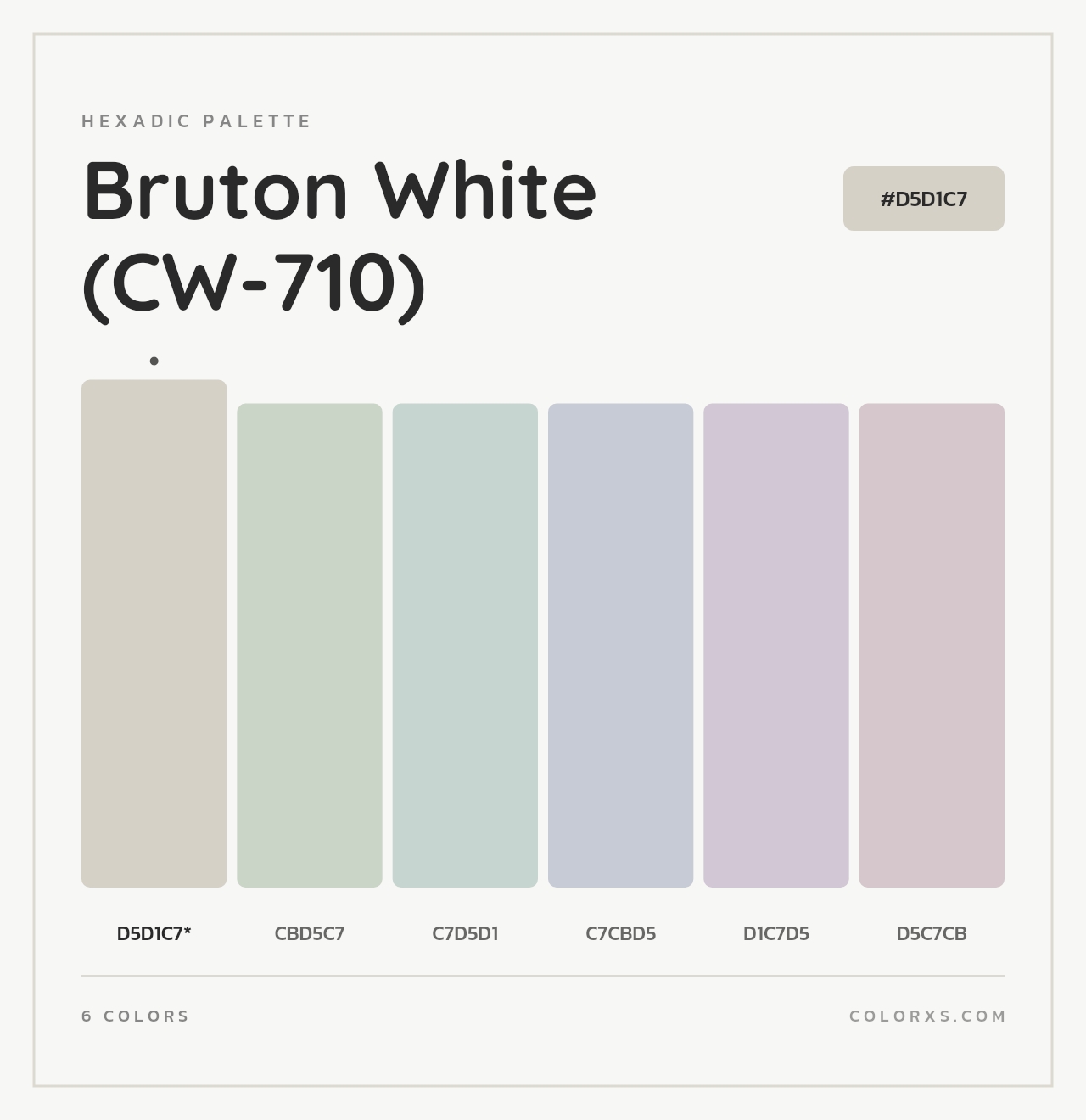 Bruton White (CW-710) - Hexadic Color Palette